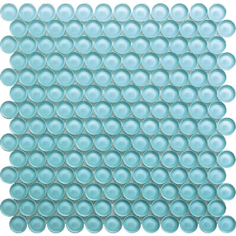 Apollo Tile Penny 1 " X 1 " Straight Edge Glass Mosaic Sheet Wall & Floor Tile