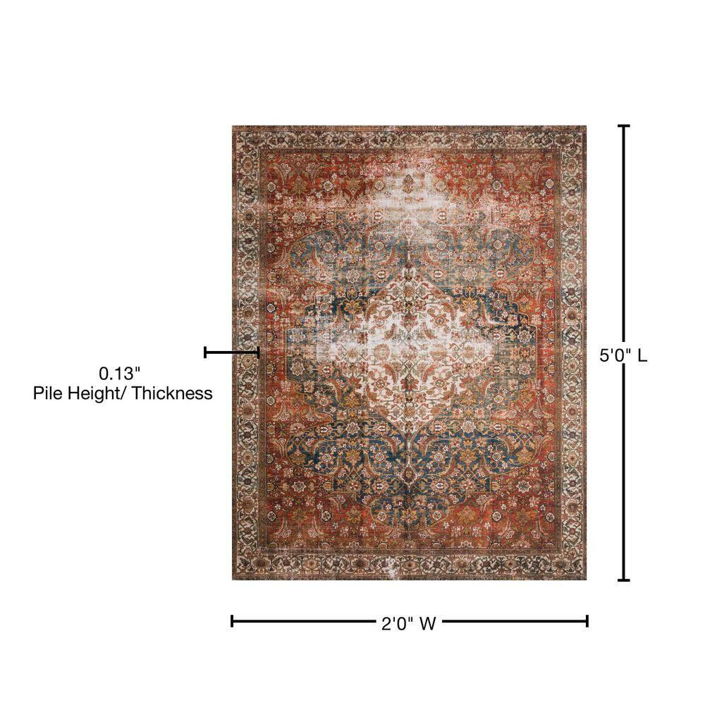 Layla Ocean Multicolor Synthetic Rectangular Accent Rug