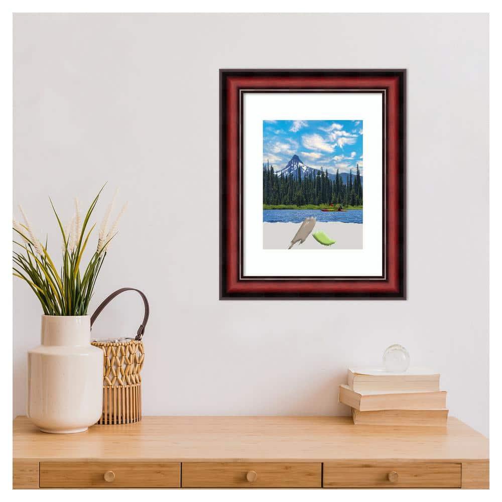 Amanti Art Rubino Cherry Scoop Wood Picture Frame Opening Size 11x14 in. (Matted To 8x10 in.)