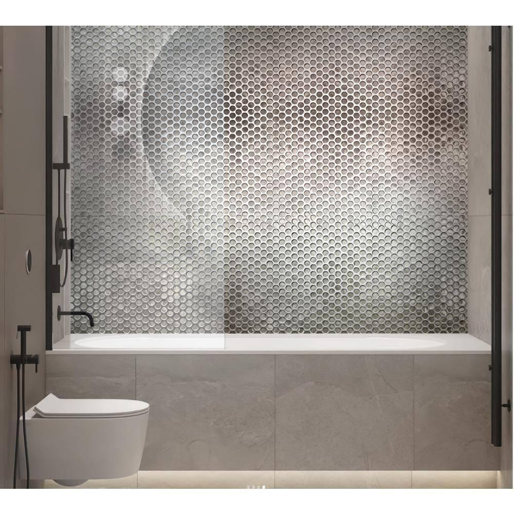 Glass Penny Round Mosaic Tile - 12.2" X 12.2" Sheet For Kitchen, Bathroom Or Wall Panel (10-Pack)