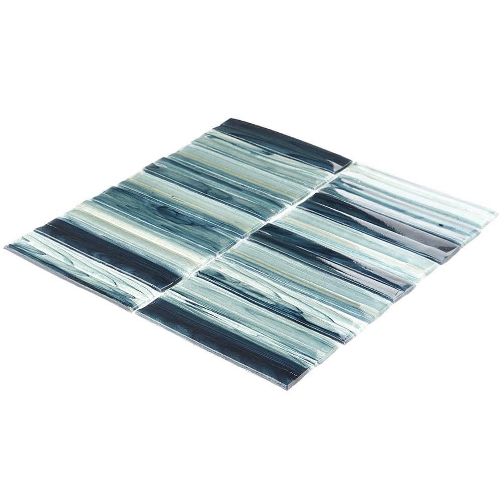 Tara Stacked 11.61" x 11.73" Molten Glass Mosaic Wall Tile (0.95 Sq. Ft. / Sheet)