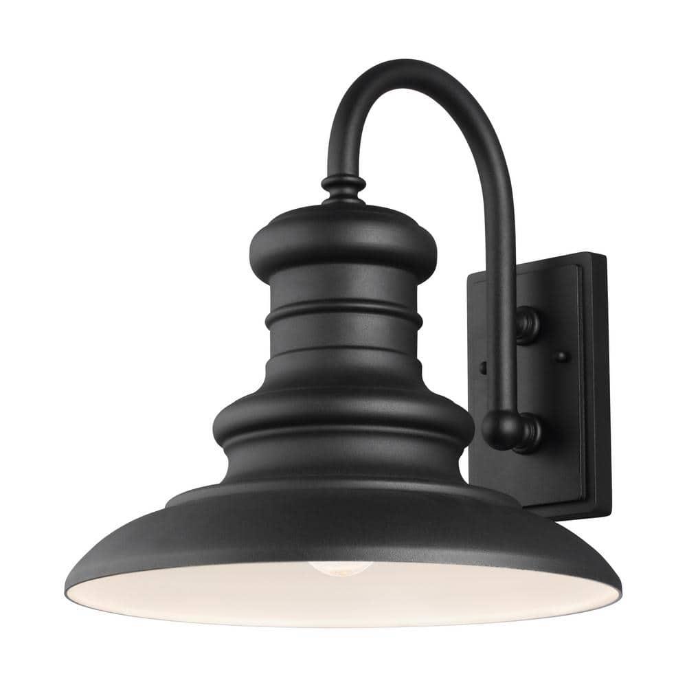 Generation Lighting Redding Station 1 -Light 15.63-in H Black Hardwired Outdoor Wall Light