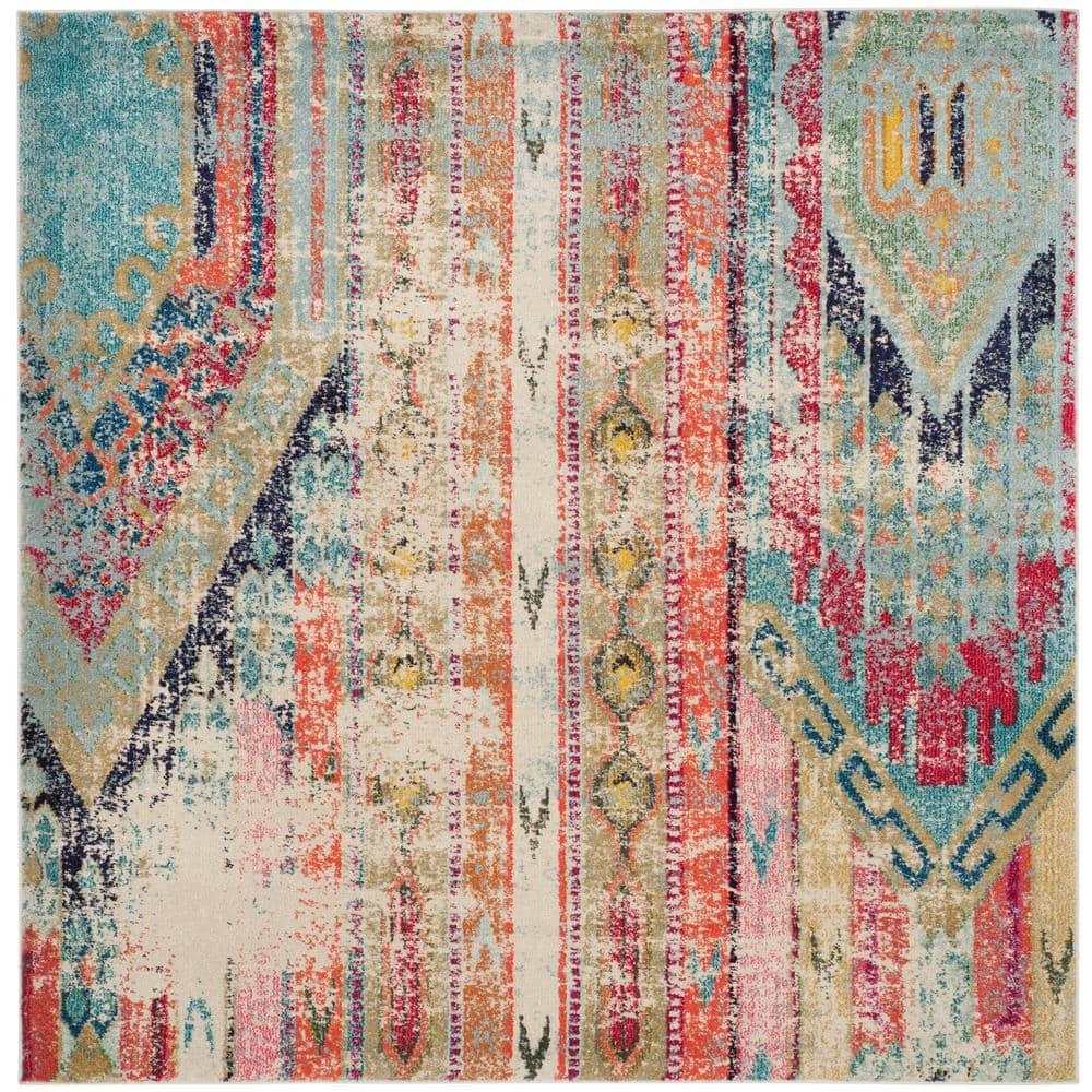 Monaco MNC222 Power Loomed Indoor Area Rug - Multi - 5'x5' - Safavieh