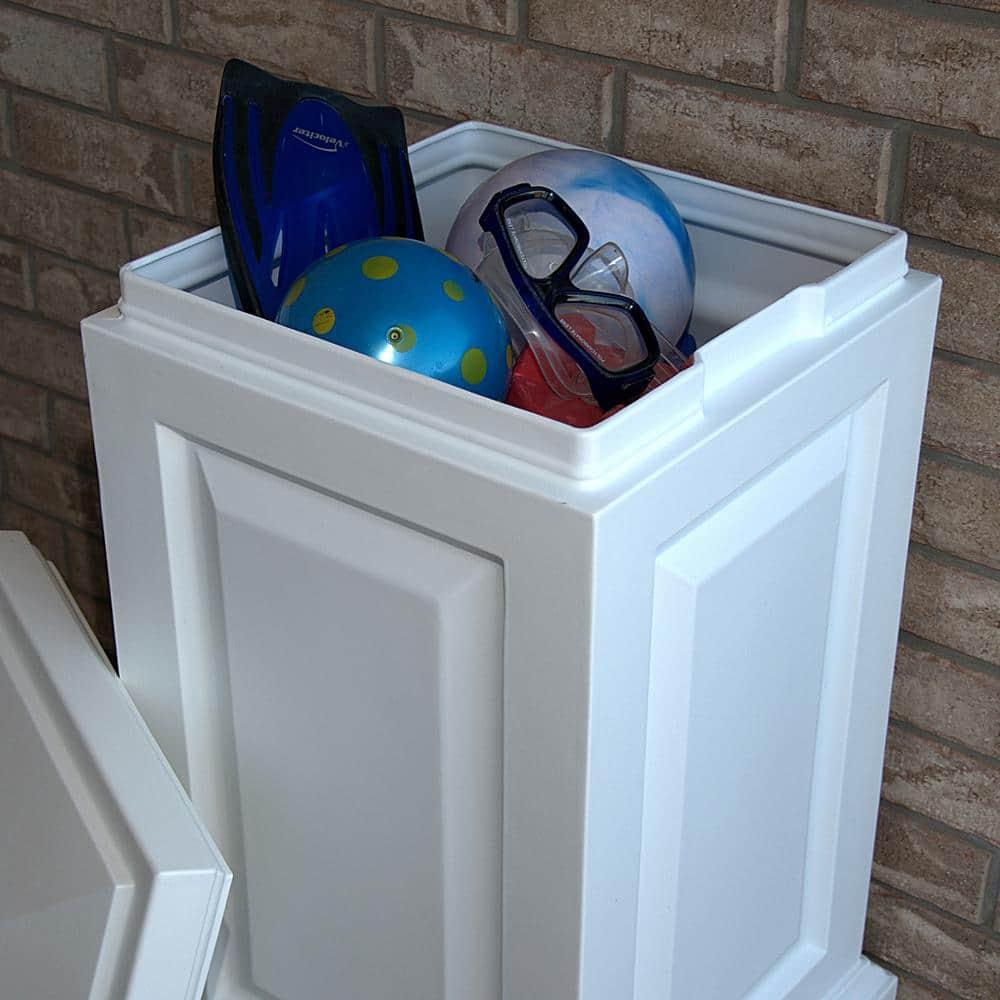 Mayne Berkshire Weatherproof Traditional Plastic Waste Bin in White
