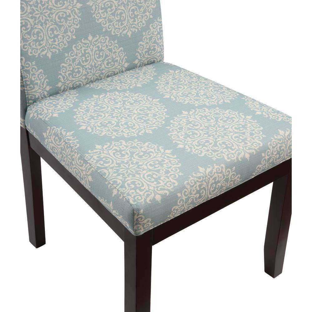 Dakota Parsons Chair Gabrielle Sky - OSP Home Furnishings: Classic Espresso Legs, Padded Seat