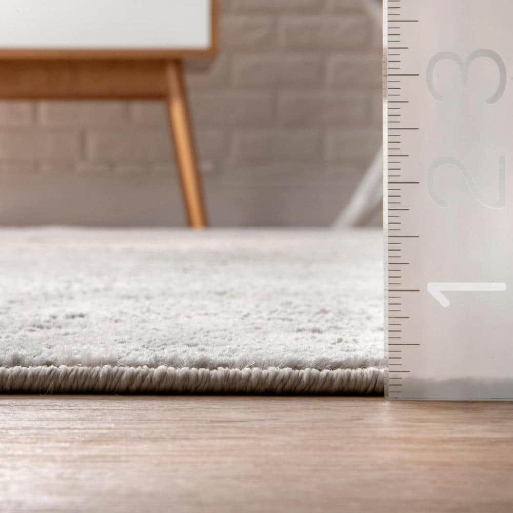 Nuloom Cyn Abstract 8 Square Indoor Area Rug for Living Room Bedroom Dining Room Kitchen, Silver/Ivory