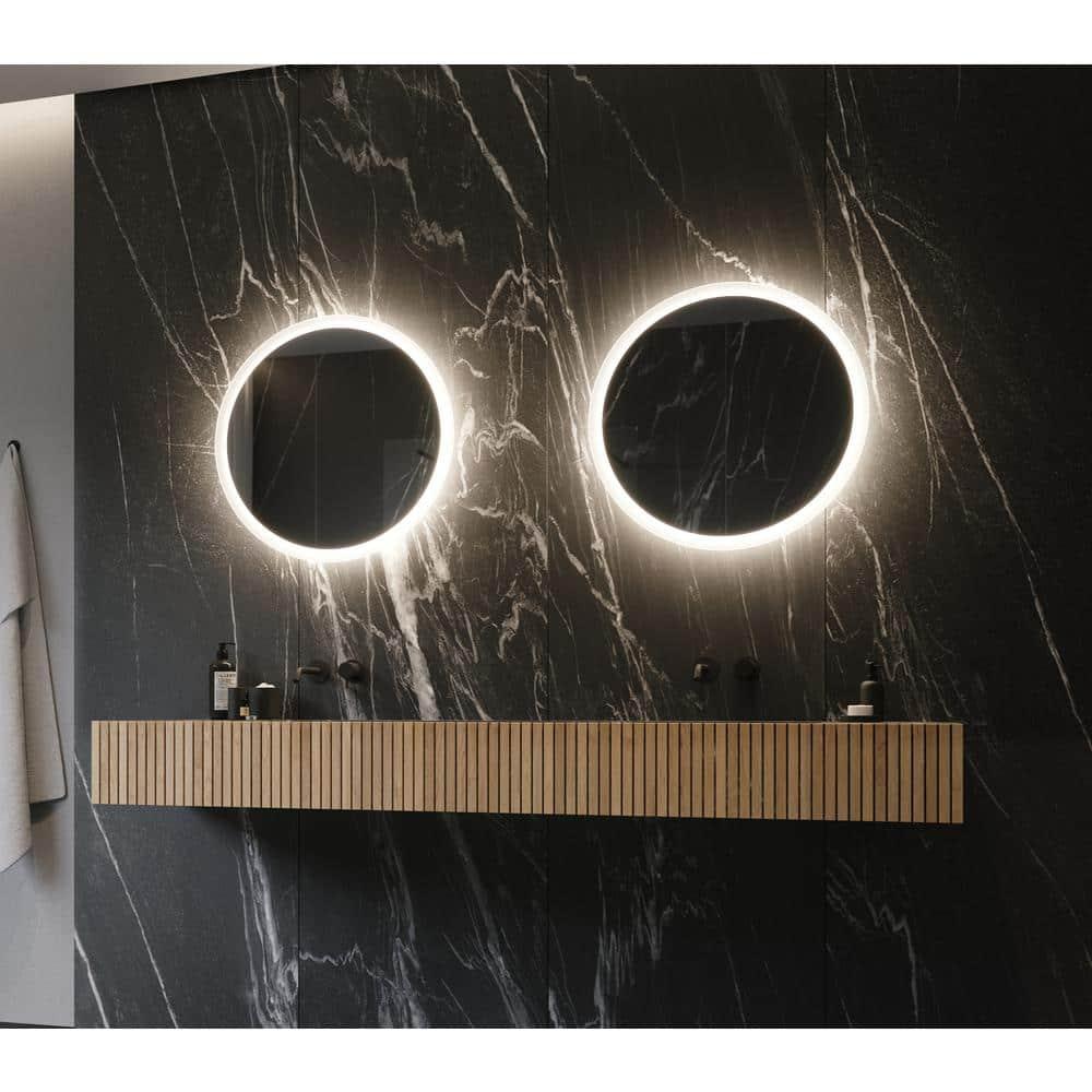 Paris Mirror 24 x 2 x 24 in. Round Mirror with 6000K LED Backlight