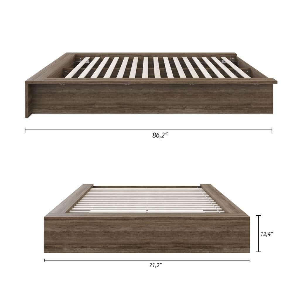 Nexera Queen James Platform Bed Gray