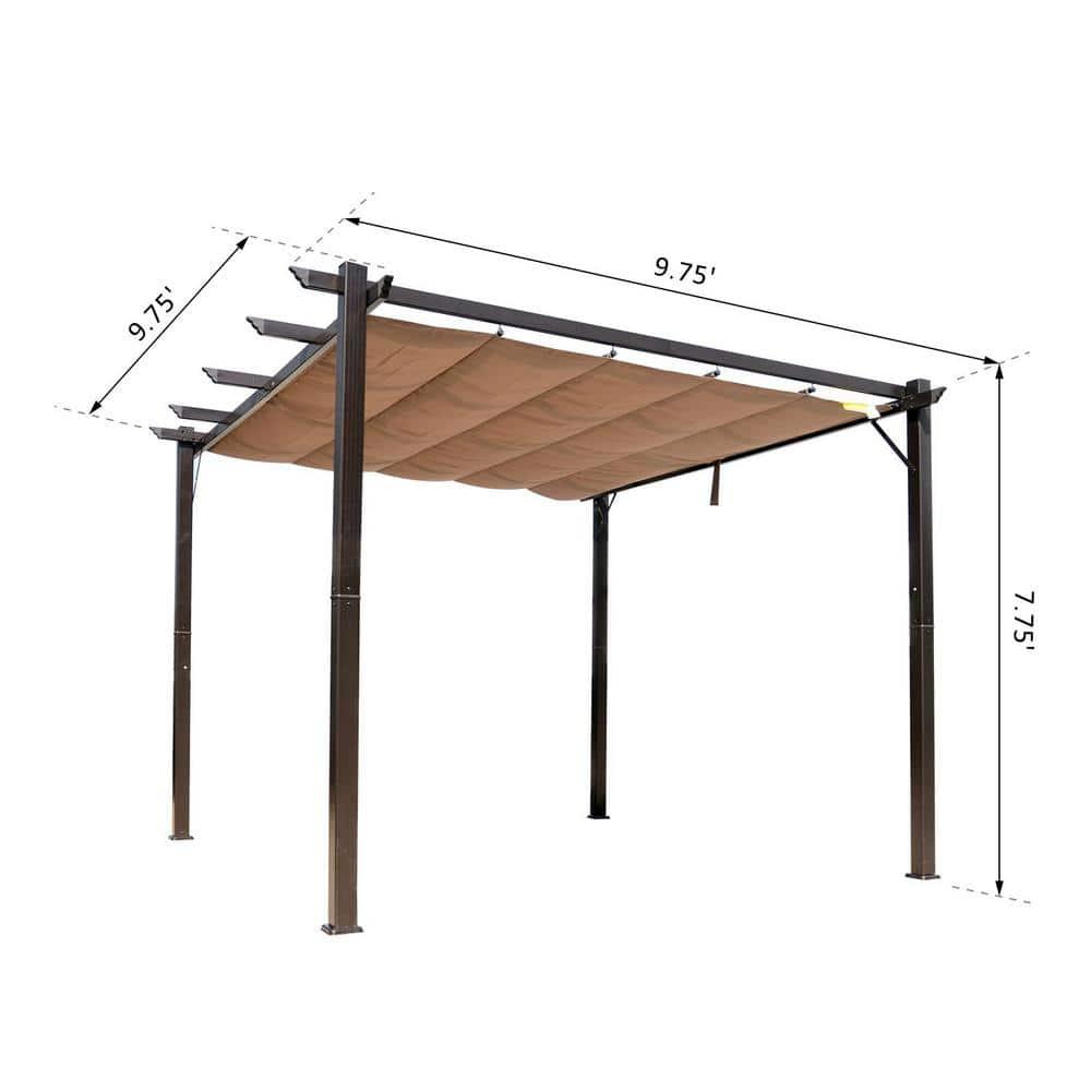 Outsunny Outsunny Pergola with Retractable Shade Canopy, Aluminum