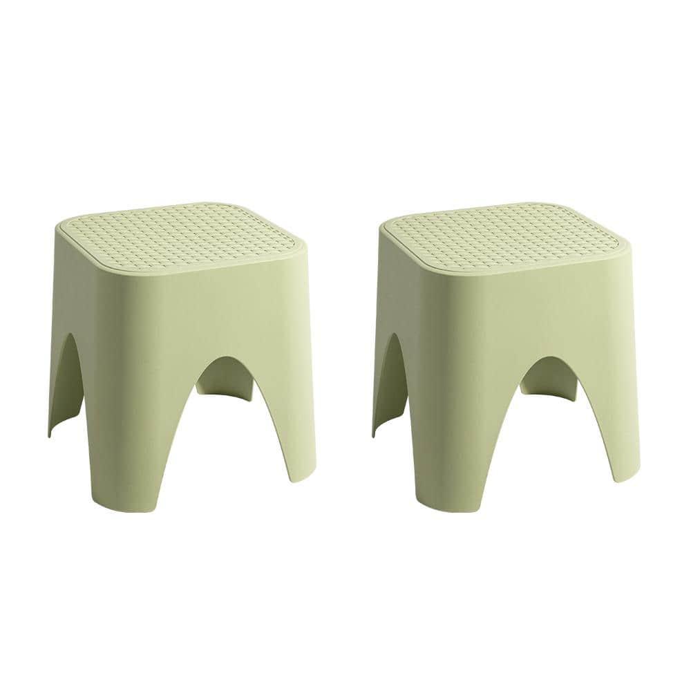 2pc Mallorca Stackable Rattan Top Side Table - Green - Lagoon