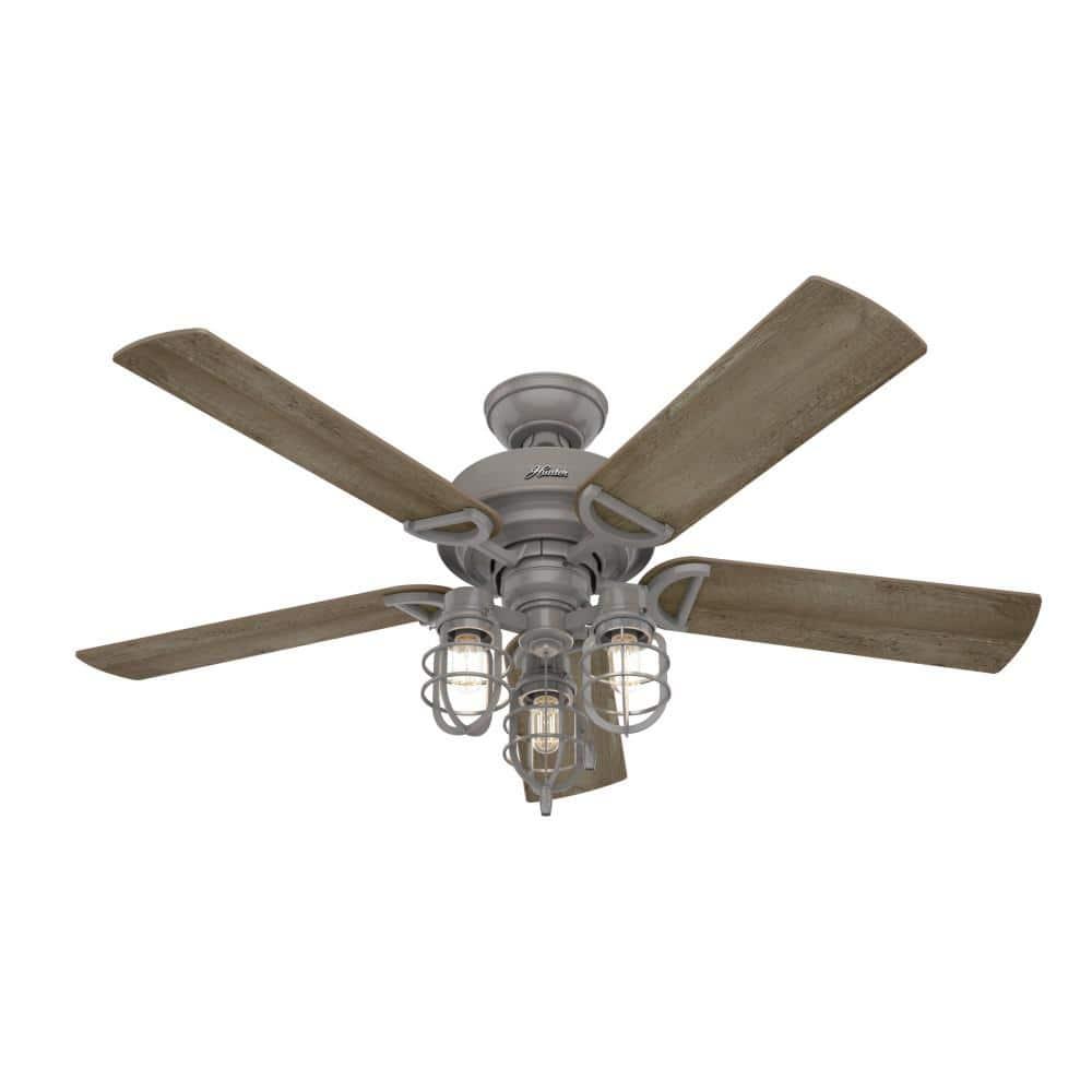 Hunter Fan 52" Starklake 5 - Blade Outdoor Standard Ceiling Fan with Pull Chain and Light Kit Included