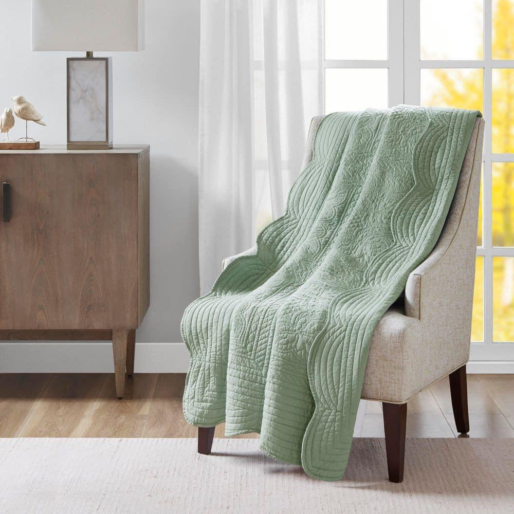 Madison Park Journey Oversized Quilted Throw with Scalloped Edges