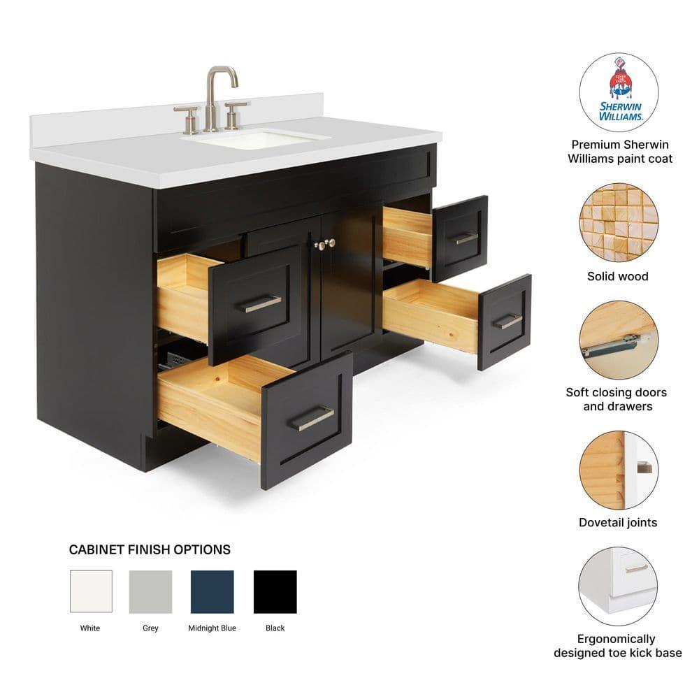 Ariel F055s-Wq-Vo Hamlet 55" Freestanding Single Basin Vanity Set - Black