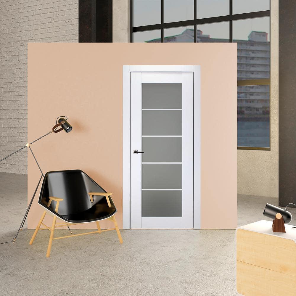 Belldinni Smart Pro 5 Lite Paneled Manufactured Wood and Glass Prefinished Standard Door SLab