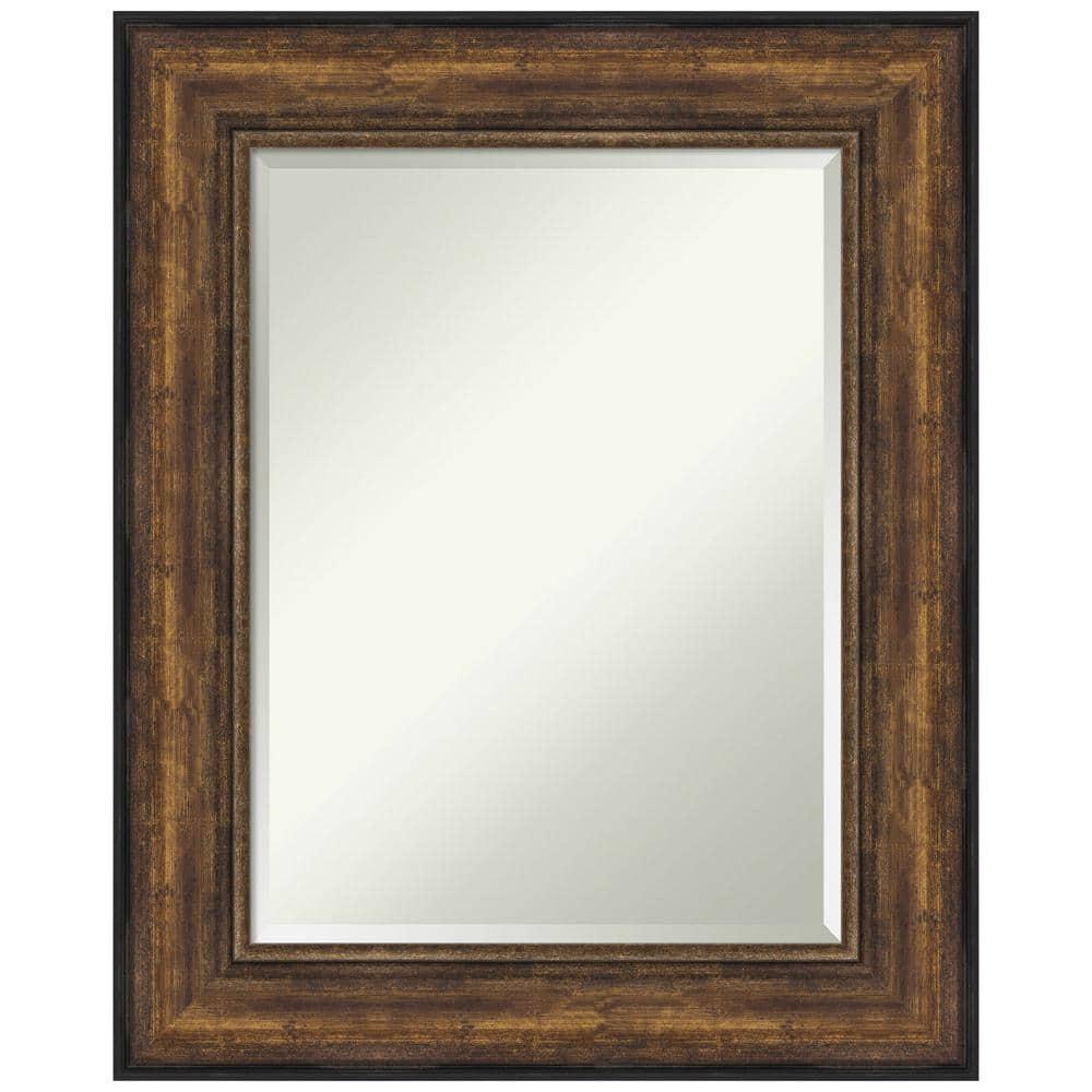 Medium Rectangle Bronze Bronze/Copper Metallic Beveled Glass Modern Mirror (31.5 in. H x 25.5 in. W)
