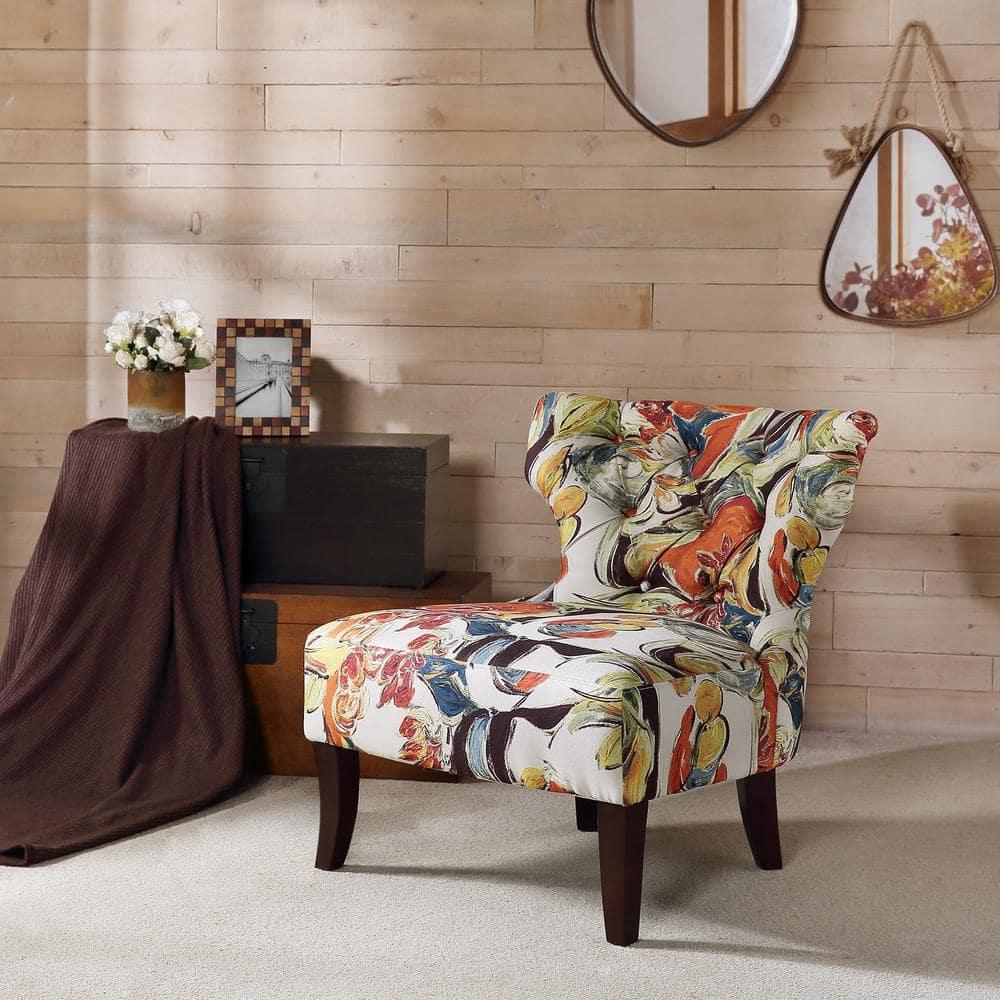 Laura Accent Chairs Cream - Madison Park: Modern Slipper Style, Acrylic Legs, Living Room Furniture