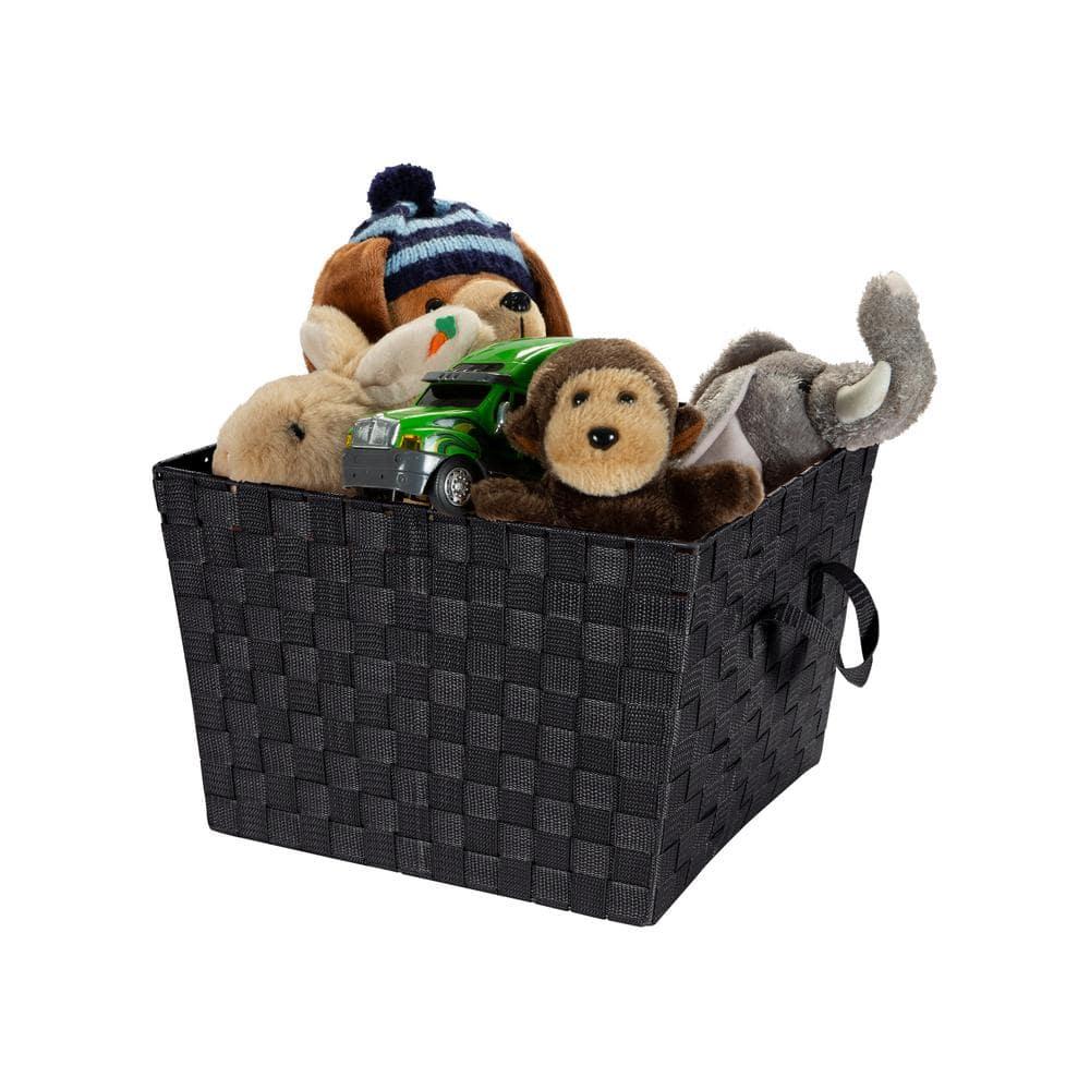 Simplify Large Woven Fabric Storage Basket in Black