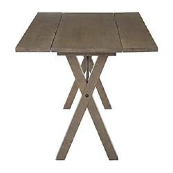 OSP Home Furnishings McKayla Flip Top Table in Distressed Washed Grey Finish