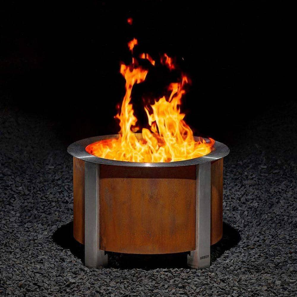 Breeo Smokeless FIrePit (X Series 19, Corten Steel) - 22.1" Smokeless Fire Pit for Outside - 47 lbs - Ideal for Families - Compatible with Wide Range of Breeo Accessories - Gifts for Dad