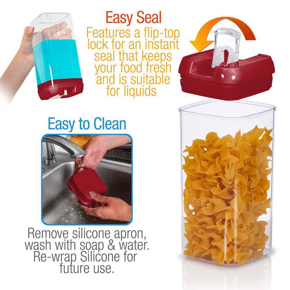 Cheer Collection Airtight Food Storage Containers, Set of 7 (Red)
