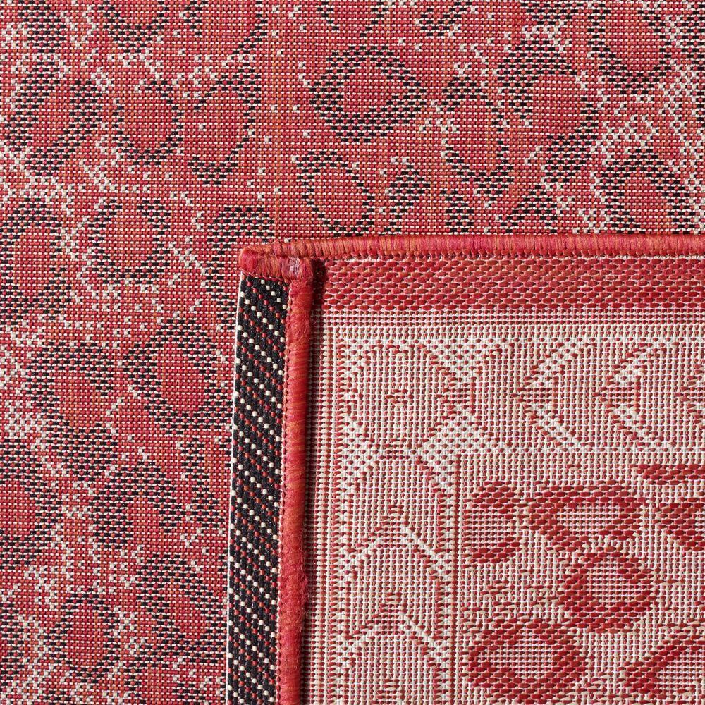 SAFAVIEH Courtyard Candace Spotted Indoor/Outdoor Area Rug, Red/Beige, 4' x 5'7"