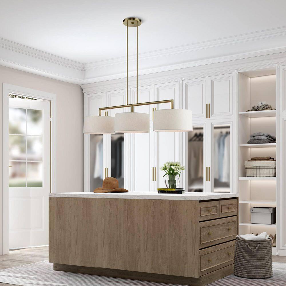 Livex Lighting Meridian 3 - Light Chandelier in  Antique Brass