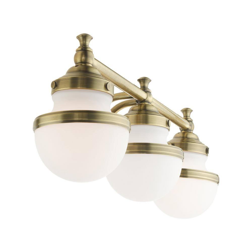 Livex Lighting Oldwick 3 - Light Vanity in  Antique Brass