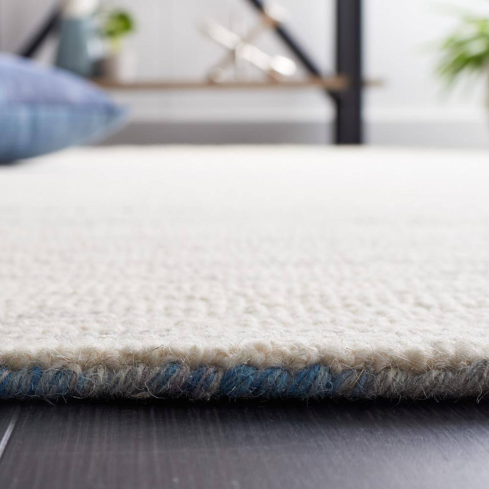 Abstract ABT926 Handmade Indoor Runner - Ivory/Dark Blue - 2'-3"x8' - Safavieh