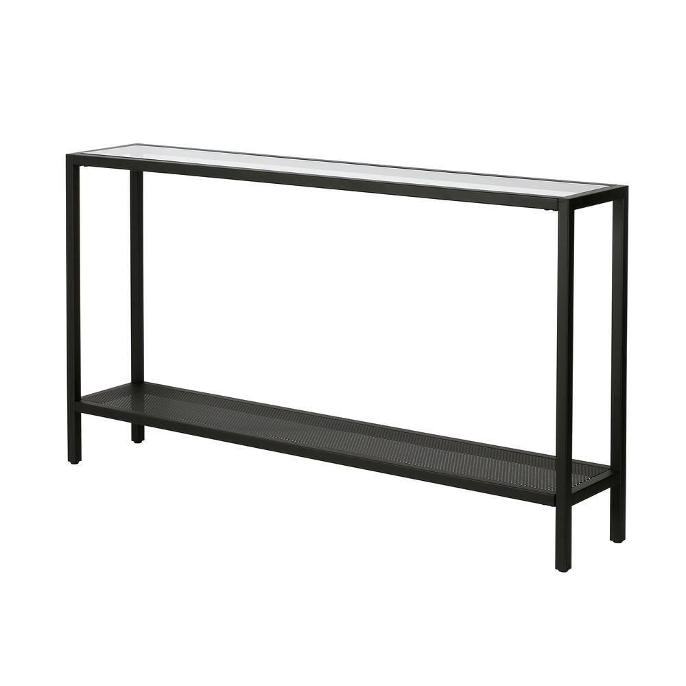 Evelyn&Zoe Rigan 55" Wide Rectangular Console Table, Blackened Bronze