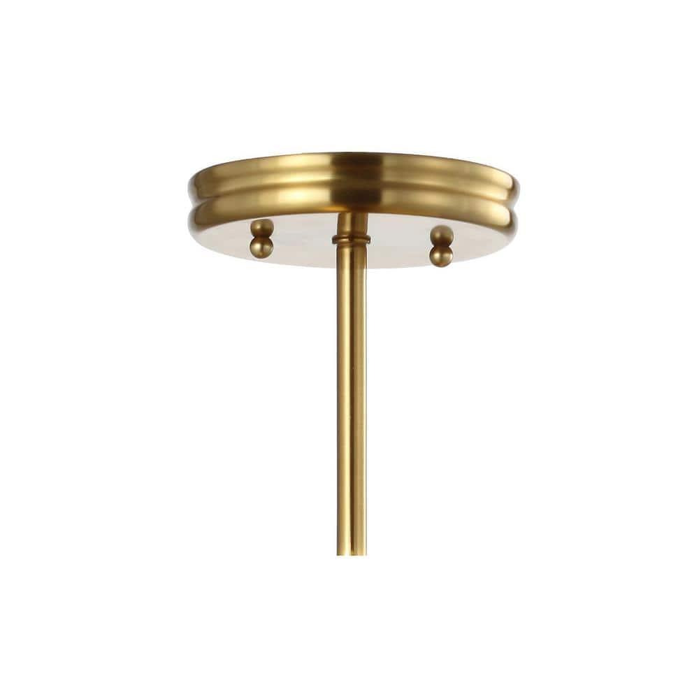 Cisco 11.75" Iron Modern Farmhouse LED Semi Flush Mount, Brass Gold