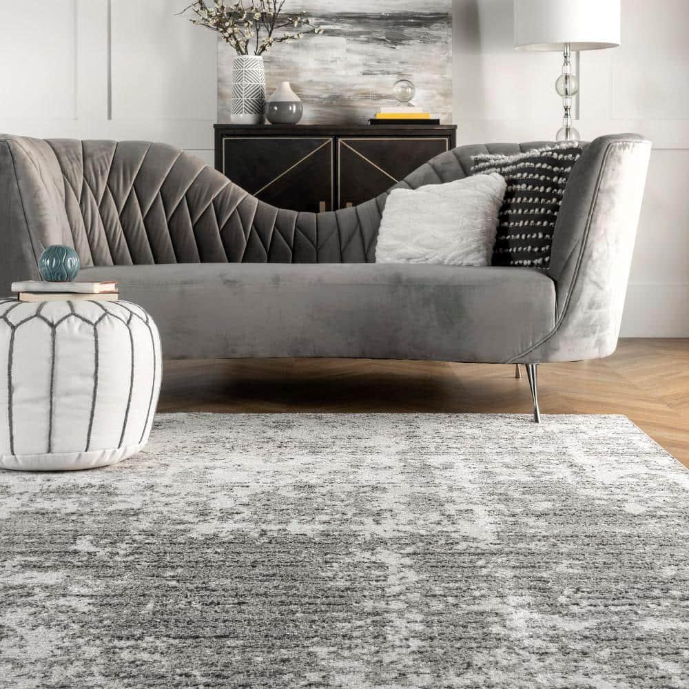 Nuloom Deedra Abstract 7x9 Indoor Area Rug for Living Room Bedroom Dining Room Kitchen, Grey/Ivory