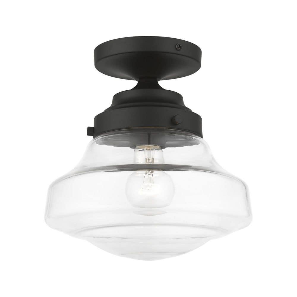 Livex Lighting Avondale 1 - Light Semi-Flush Mount in  Black
