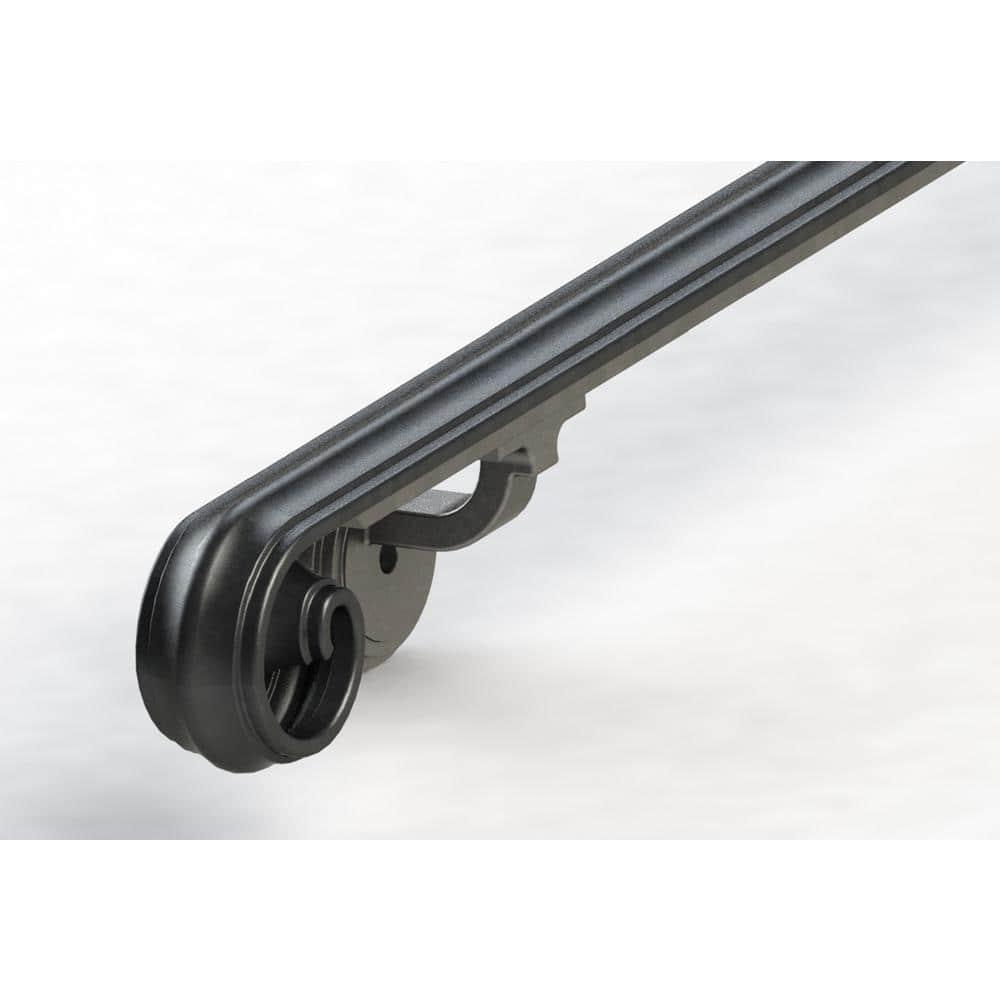 Arc and Hammer Scroll Wrought Iron Handrail