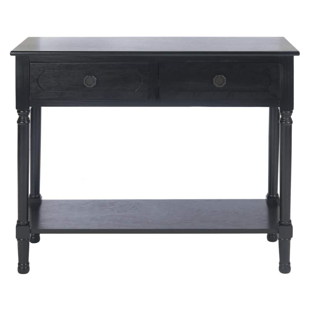 Allura 2 Drawer Console Table - Black - Safavieh