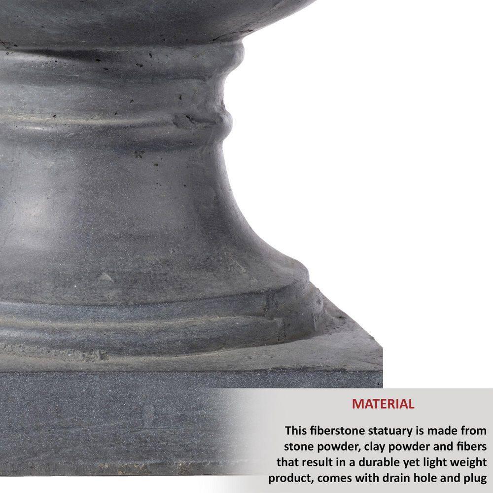 Alfresco Home Jovina Fiberstone Small Urn Planter in Antique Dark Bronze