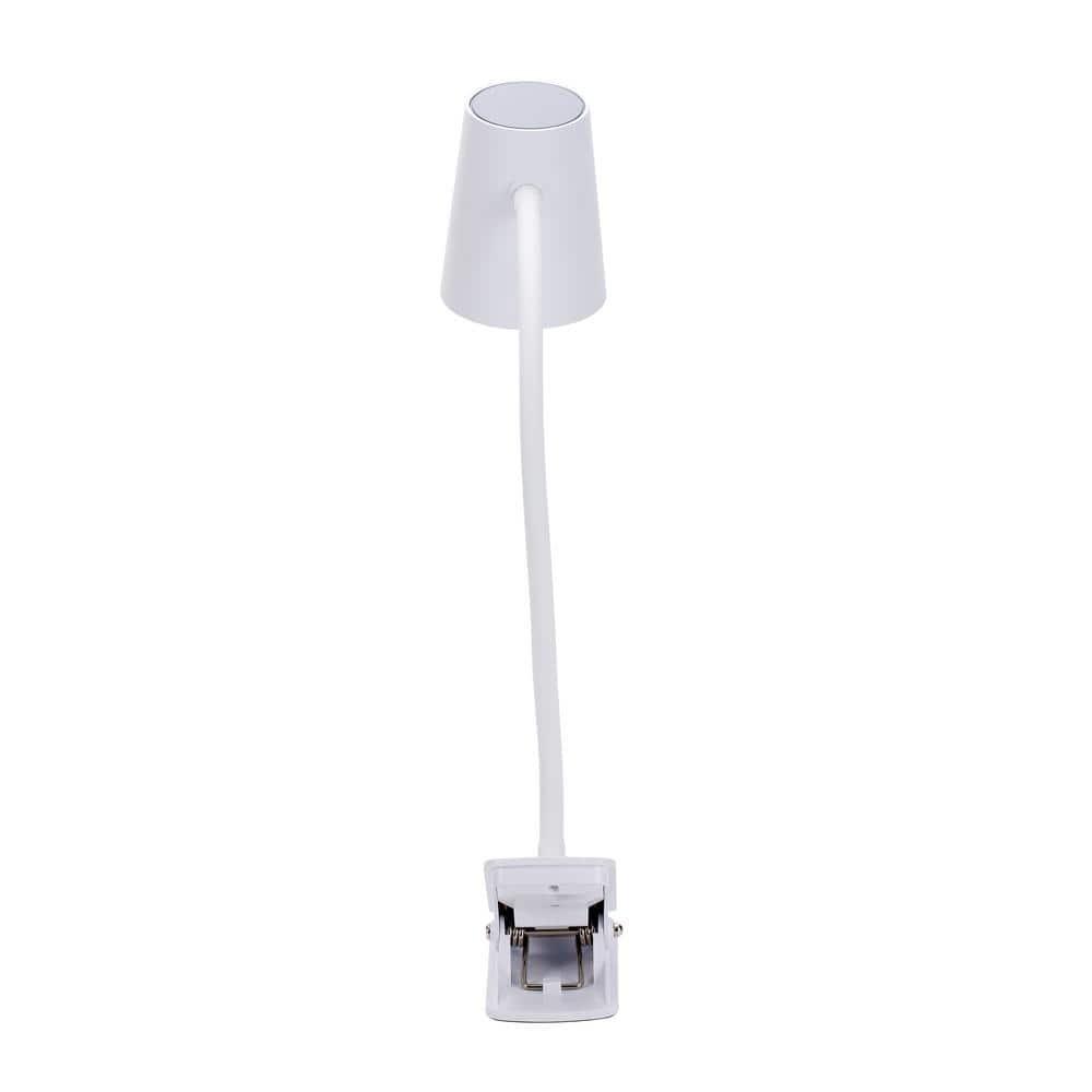 Adjustable LED Clamp Light, 7.48 in. White, Indoor, Desk Lamp