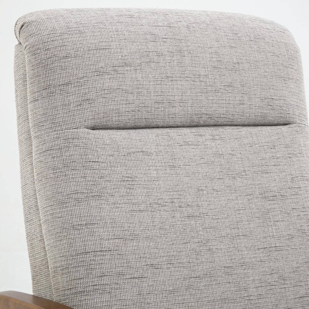 Terni Wood Arm Push Back Recliner in Sea Oat Beige Performance Fabric