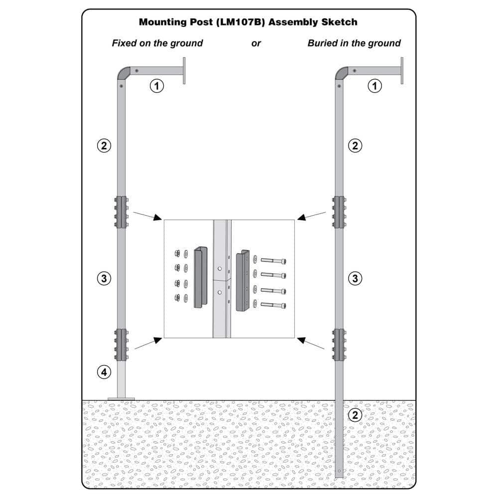 ALEKO 60.8'' H x 3.9'' W Black Metal Fencing Kits