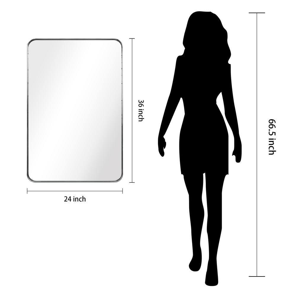 Empire Art Direct Ultra Stainless Steel Rectangular Wall Mirror Polished Silver 24" x 36" Silver