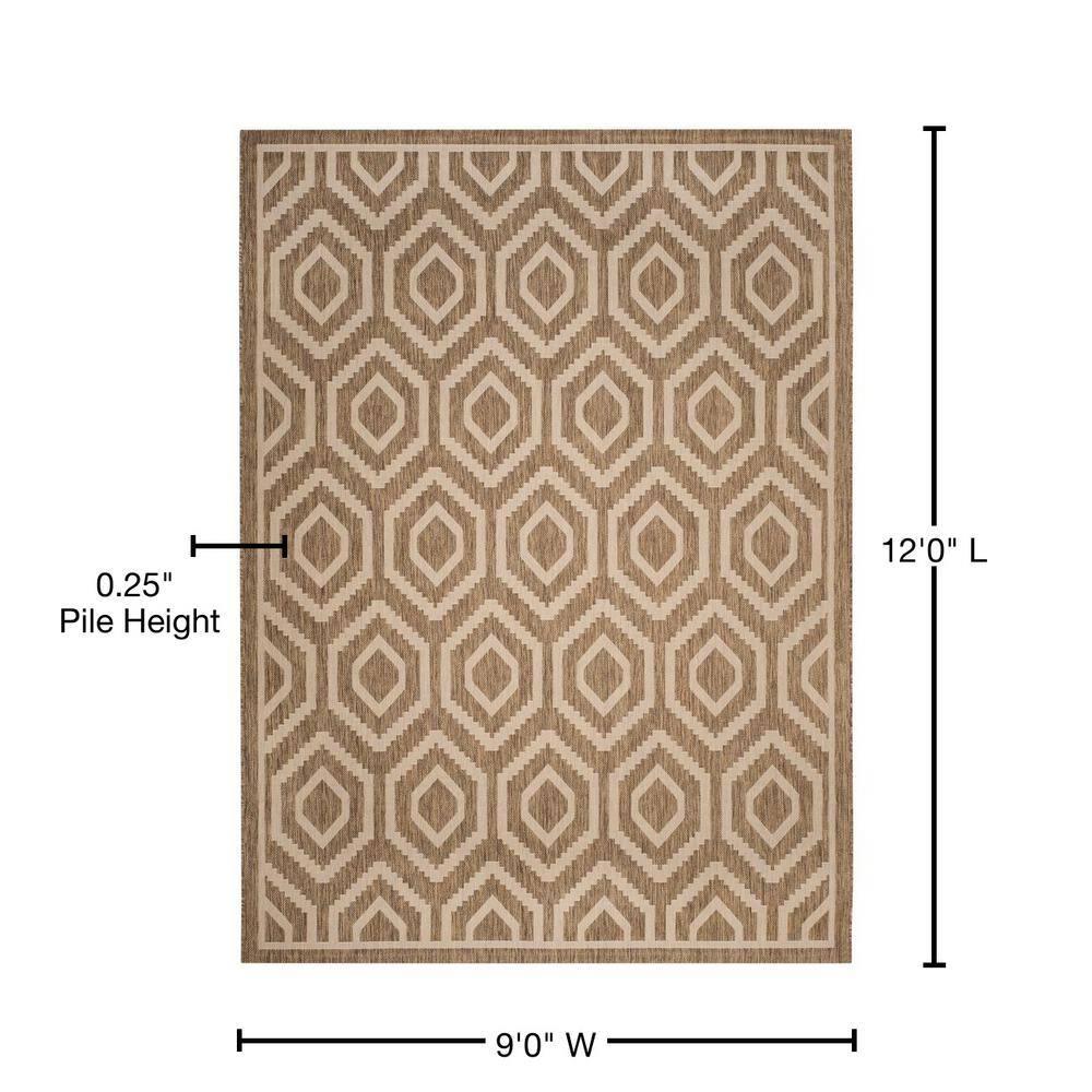 Safavieh Courtyard Amelia Geometric Indoor/Outdoor Area Rug, 9' x 12', Brown/Bone
