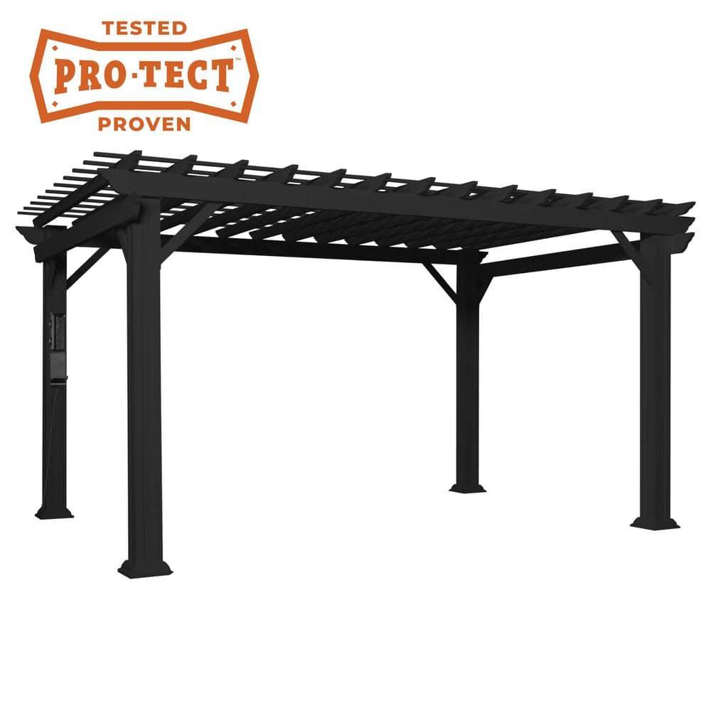 Backyard Discovery Stratford 14x10' Galvanized Steel Pergola, Shade Sail Canopy, PowerPort