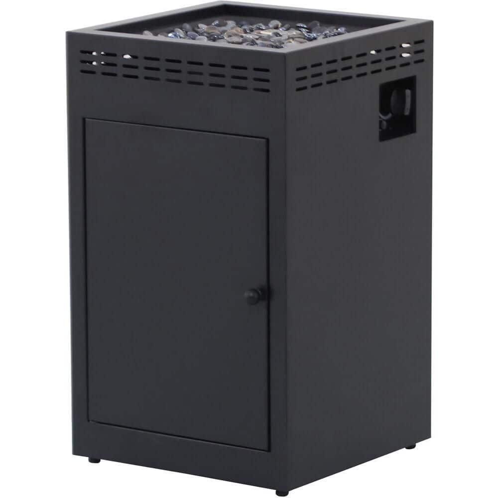 Hanover Naples 40,000 BTU Column Fire Pit with Glass Burner Enclosure