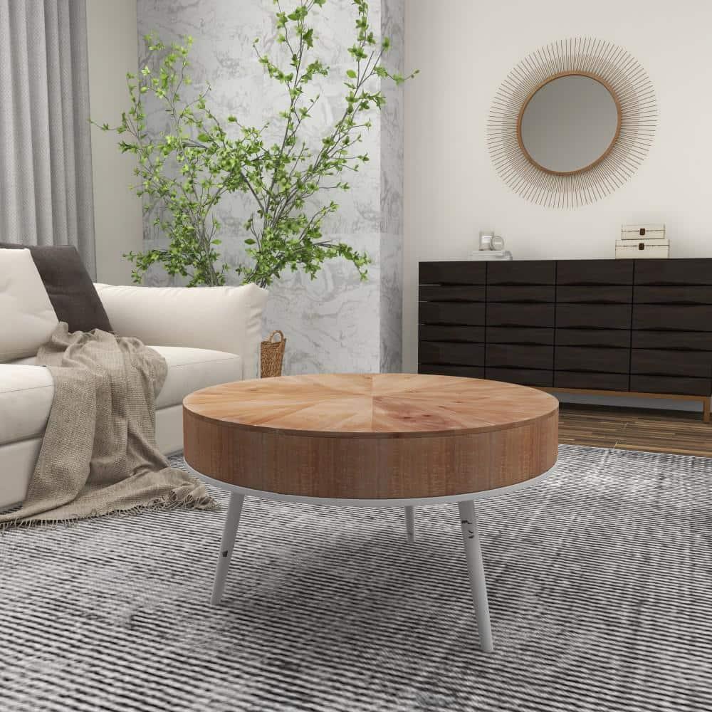 Modern Wood and Iron Coffee Table Natural Brown - Olivia & May