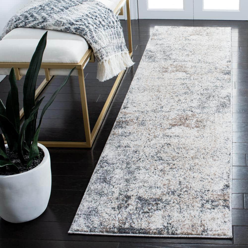 Aston ASN705 Power Loomed Indoor Runner Rug - Ivory/Grey - 2'x8' - Safavieh