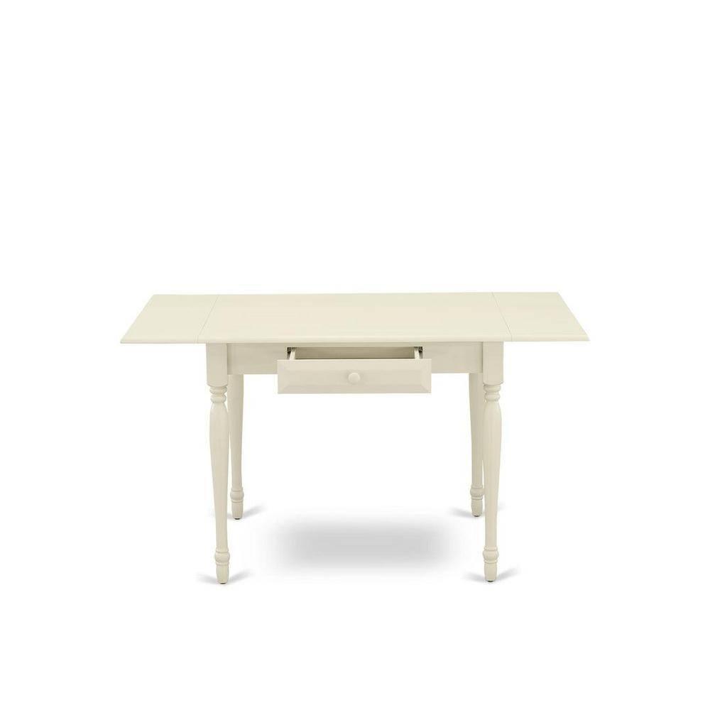 East West Furniture 5 Piece Dining Table Set Consists of a Rectangle Solid Wood Table with Dropleaf