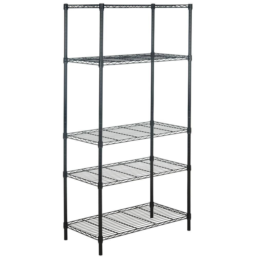 Alpha 5 Tier Shelving - Black - Safavieh