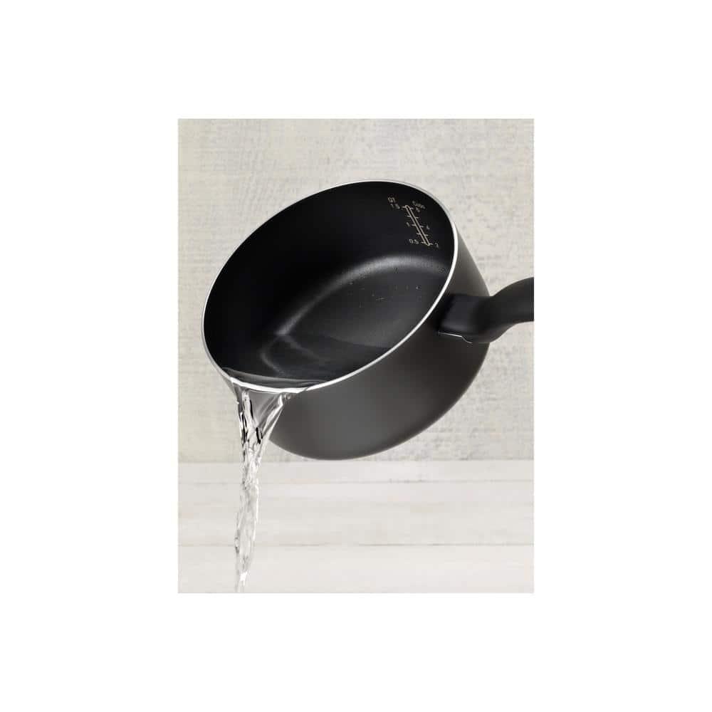 T-fal 10pc Initiatives Nonstick Cookware Set Black: Tempered Glass Lids, Stay-Cool Handles, Dishwasher & Oven Safe