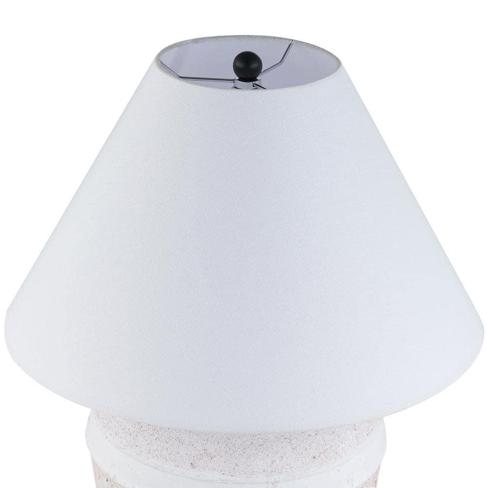 Evelyn&Zoe Chiara 22.5" Modern Ceramic Table Lamp with White Cone Fabric Shade