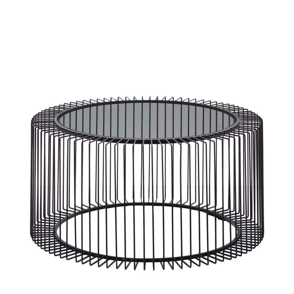 Contemporary Metal Coffee Table Black - Olivia & May: Modern Glass Top, No Assembly Required