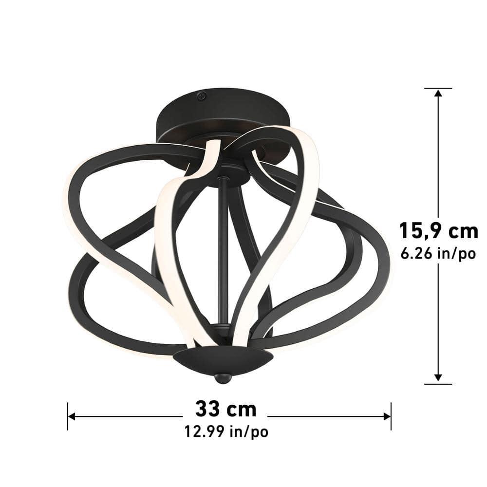 Artika Meridian Modern 1 Light Integrated LED Flush Mount Light Fixture in Black